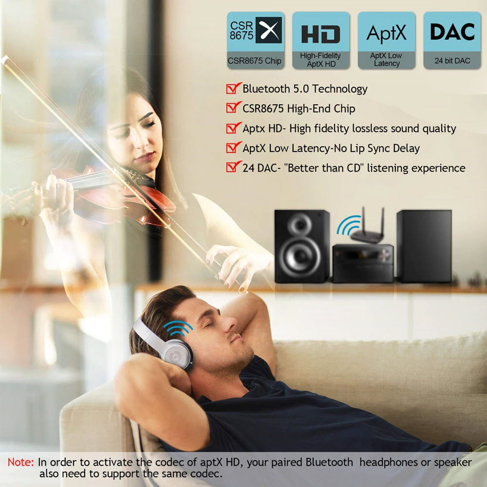 Bộ thu phát bluetooth 5.0 B22 bộ chuyển đổi âm thanh NFC quang học APTX-HD ll 3.5mm RCA AUX cho TV tai nghe. Bluetooth Receiver Transmitter For TV PC Aptx HD LL Low Latency Spdif Optical 3.5mm AUX Jack RCA BT 5.0 Audio Wireless Adapter