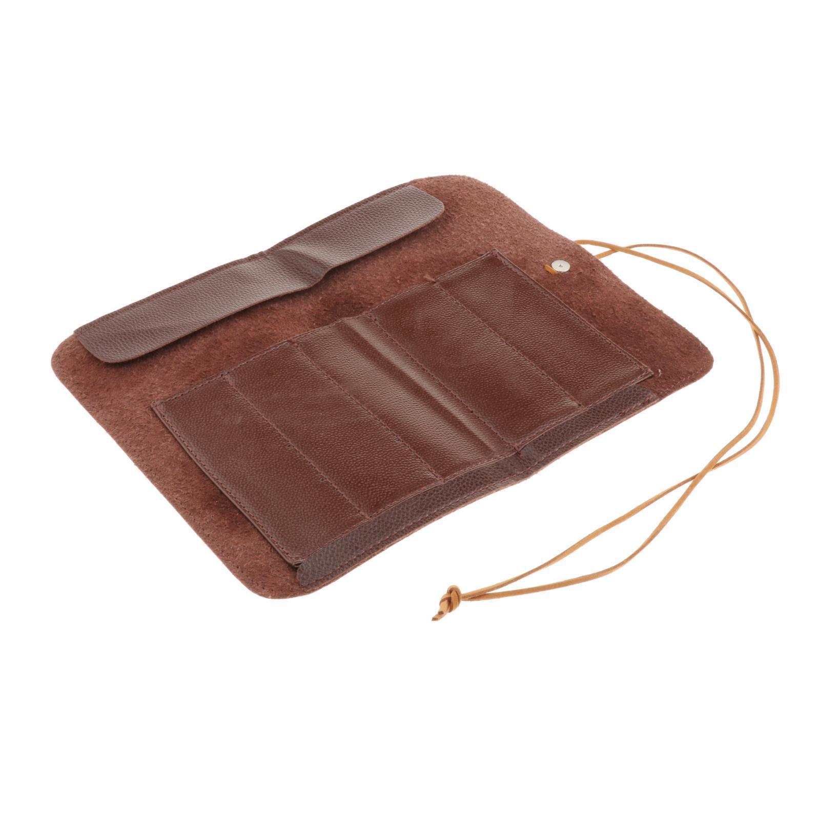 Roll Up Bag Cover Case PU Leather Wrap Organizer Pouch Tool Bag