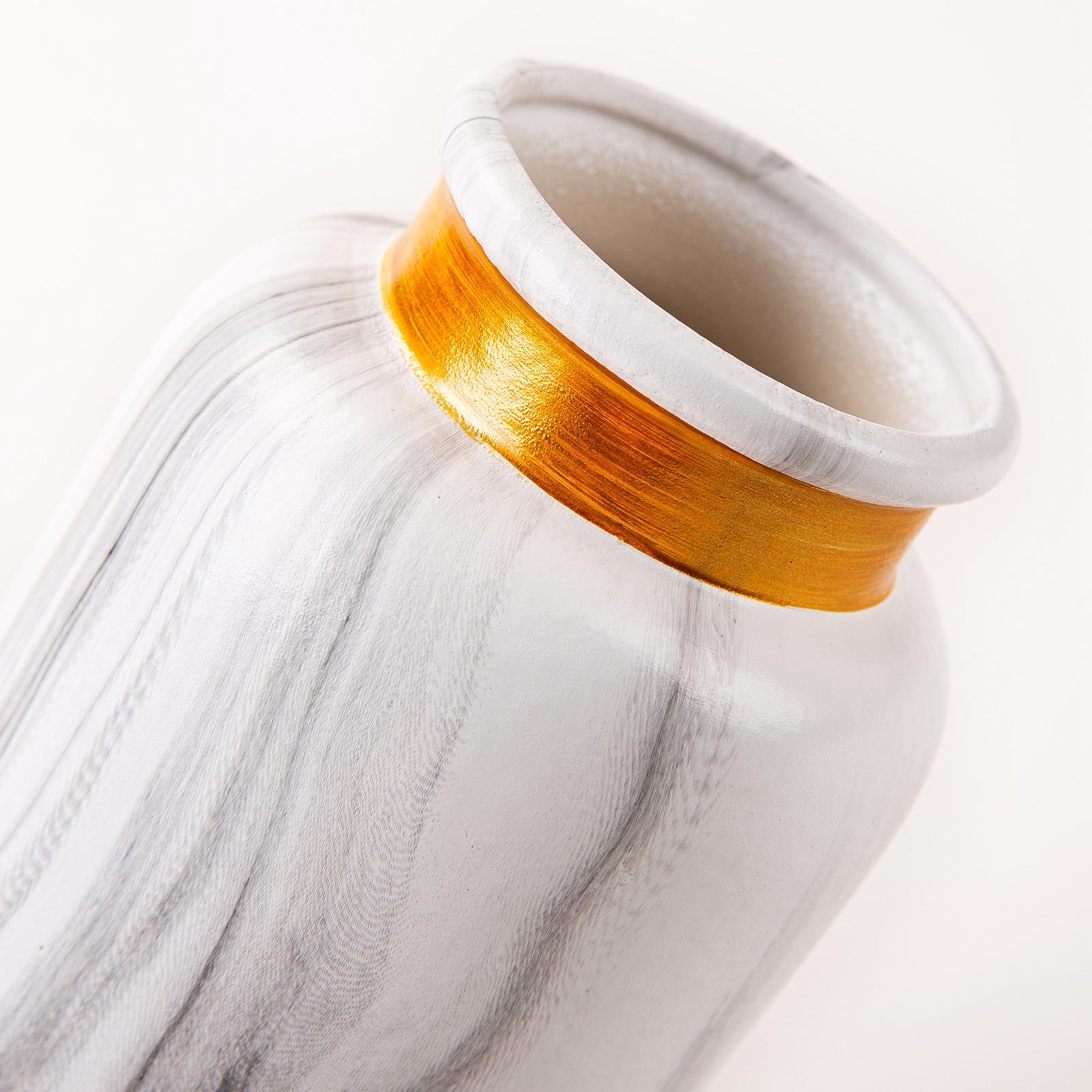 Modern Marble Ceramic Flower Vase Decorative for Table Office Home Decor