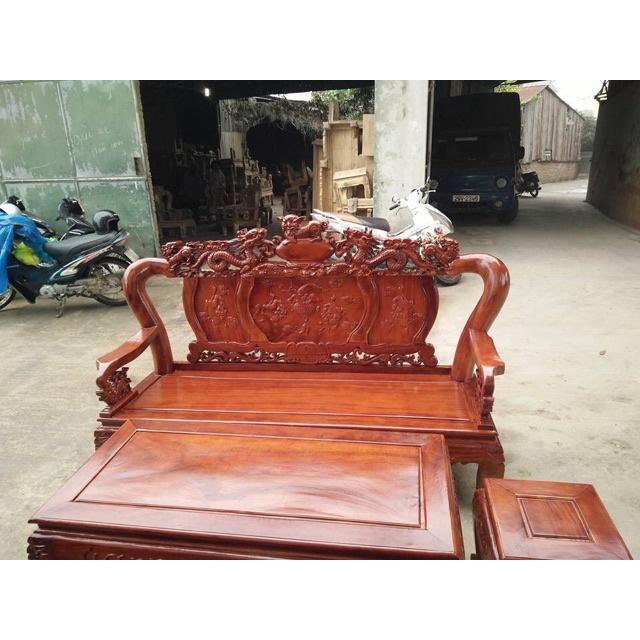 Bàn ghế Nghê Đỉnh gỗ Xà Cừ