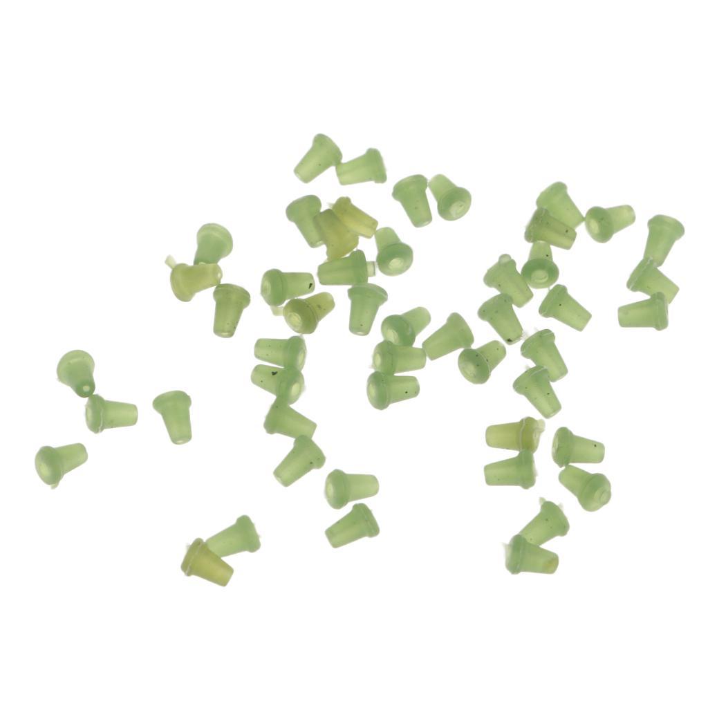 50pcs Carp Rig Ring Stops Rubber Shank Hook Stops Beads Buffer Baits Holder