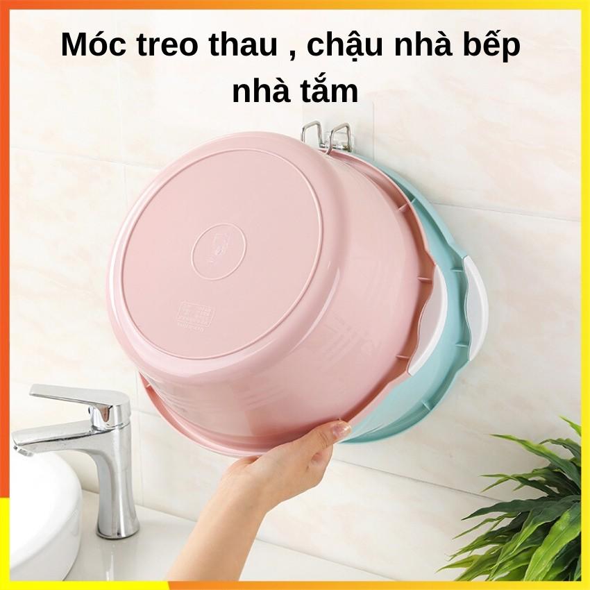 Móc treo chậu, đồ, khăn dán tường nhà tắm, Móc chịu lực siêu chắc siêu bền inox 304 đa năng thông minh