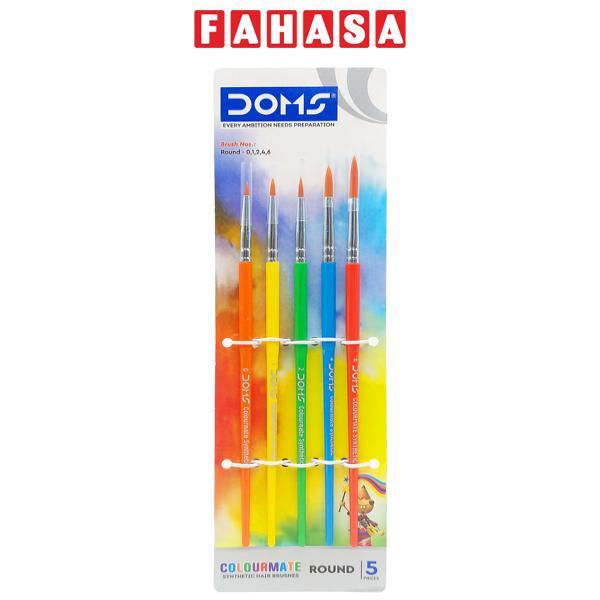 Bộ 5 Cây Cọ Vẽ Tổng Hợp Đầu Tròn - DOMS Colormate 8341