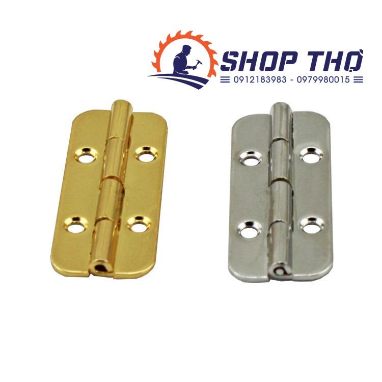 Bản lề màu vàng bo góc tròn loại dày đẹp độ mở 90 và 180 độ