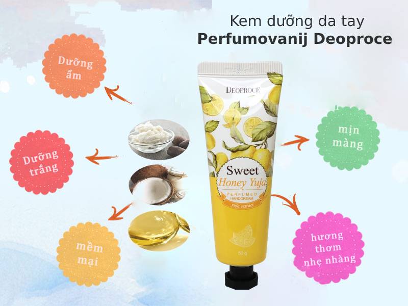 Kem dưỡng da tay Deoproce Sweet Honey Yuja Perfumed Hand Cream 50g