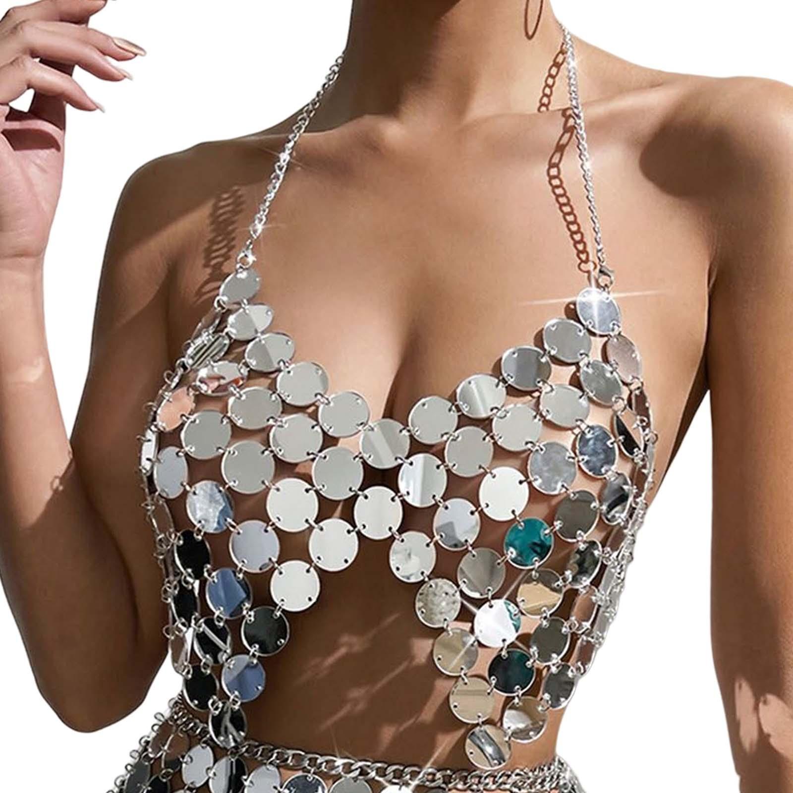 Women Belly Dance Skirt Sequin Crop Top for Beach Dancing Practicing Party