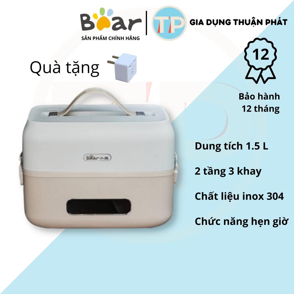 Hộp cơm cắm điện chính hãng Bear , nấu chín, hâm nóng và giữ nhiệt cho thức ăn, sử dụng inox cao cấp 304