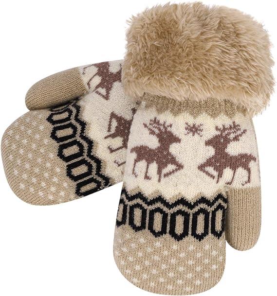 Găng tay dệt kim phát hiện găng tay mùa đông sưởi ấm găng tay đầy đủ doigts nhiệt sang trọng lót găng tay ngoài trời găng tay thể thao trường trượt tuyết trượt tuyết cho bé gái