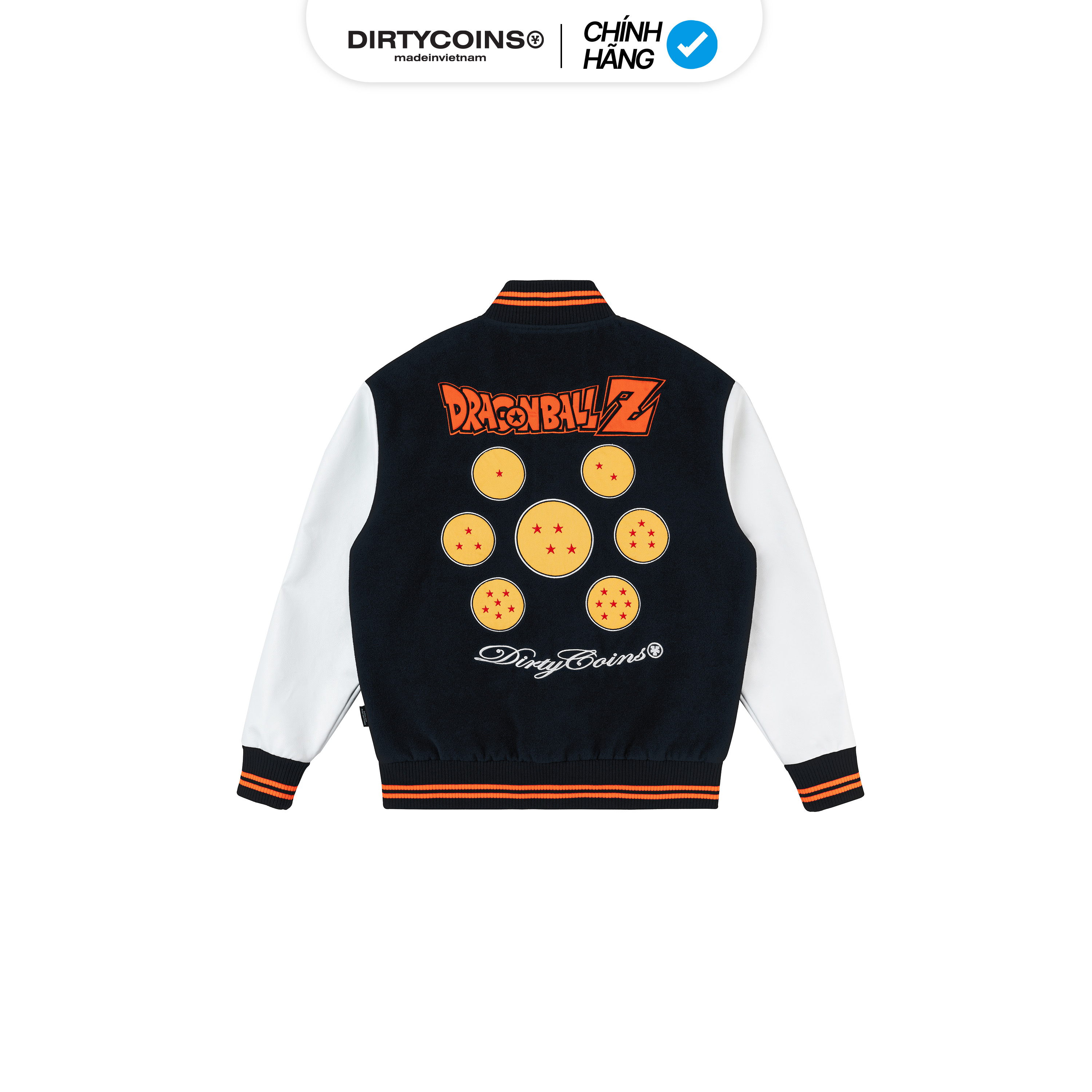 Áo Khoác DIRTY COINS | DRAGON BALL Z Logo Varsity Jacket - Black