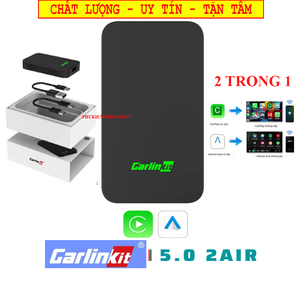 Carlinkit 5.0 2Air 2023 chuyển đổi Apple Carplay không dây + Android Auto Không dây 2 in 1 cho xe ô tô