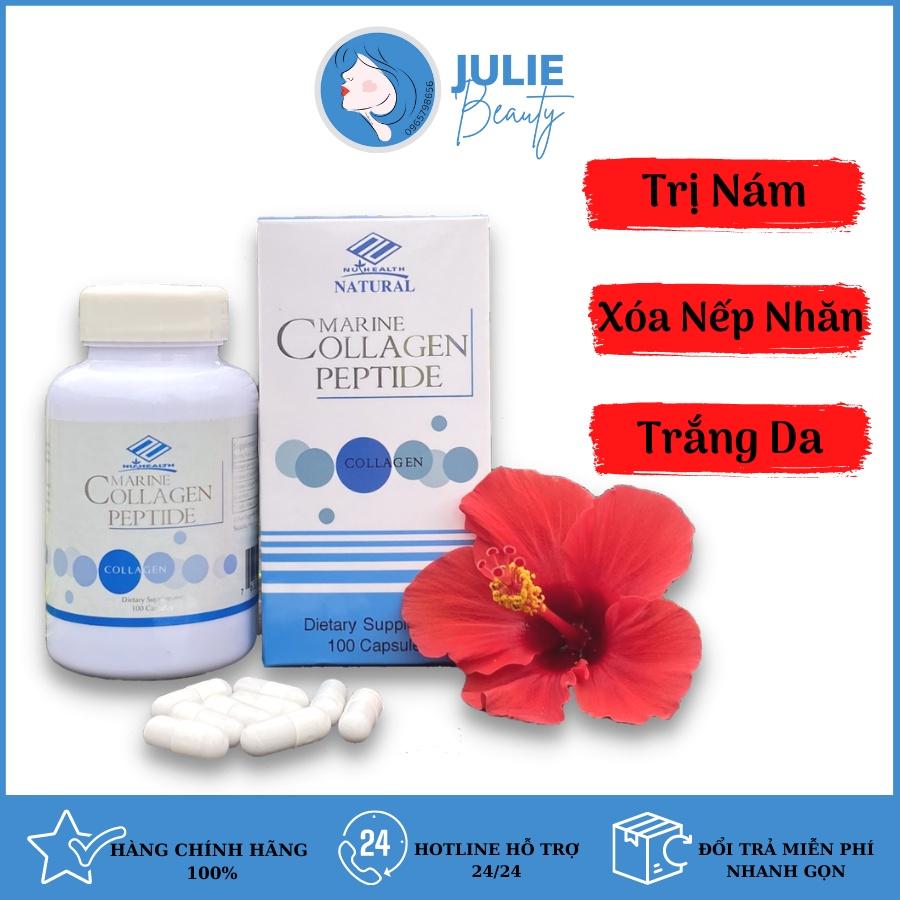 Viên Uống Trắng Da Marine Collagen Peptide 100 viên dòng Thủy Phân Nuhealth của Mỹ