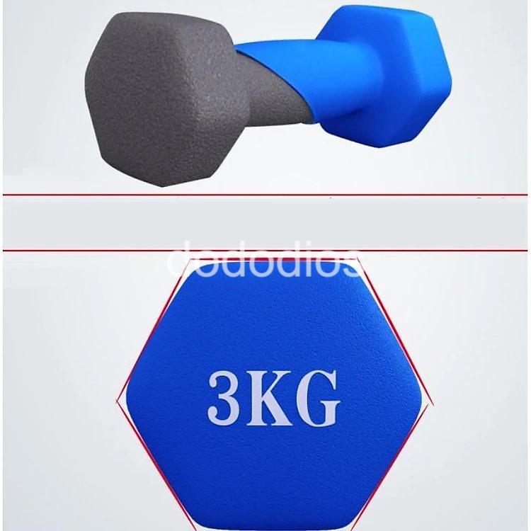 Tạ tay dododios tập gym yoga thể dục tại nhà 0,5kg 1kg 1,5kg 2kg lõi gang bọc cao su cao cấp chống xước chống vỡ sàn nhà