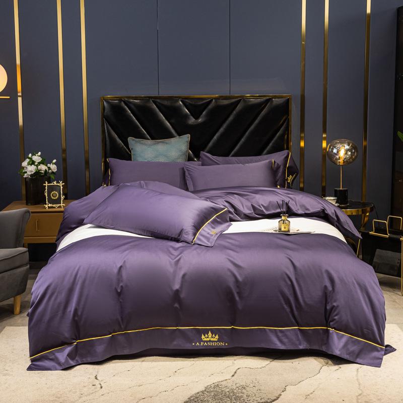 Phong Cách Mới Nhất Phong Cách Nhật Bản Màu Trơn Bộ Bốn Món Bộ Ga Giường Cotton Nguyên Chất Vỏ Chăn Trang Bị Tấm Ký Túc Xá Sinh Viên Bộ Ba Món