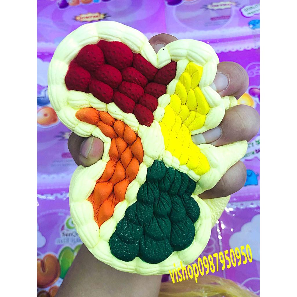 Đồ chơi Squishy bánh kem tròn ngũ sắc 5 màu chậm tăng siêu đẹp