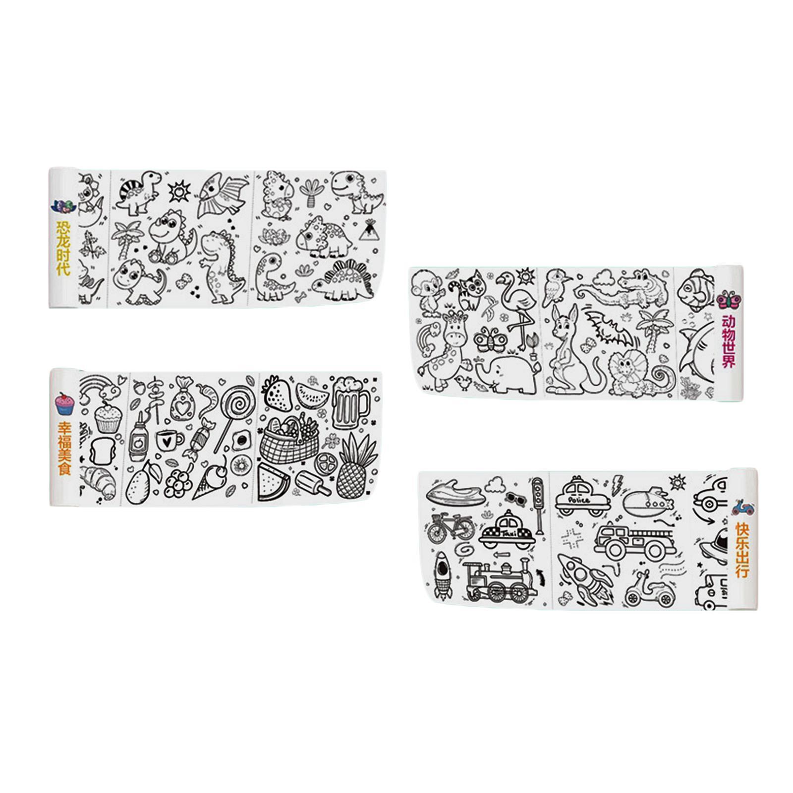 4Pcs Kids Coloring Paper Roll, Coloring Painting Paper, Coloring Poster Table Wall Coloring Sheets, DIY Art Drawing