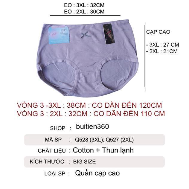 Quần lót nữ cạp cao muối tiêu 528 chất đẹp big size 3XL co dãn cực tốt from to cho người béo mập 60kg-70kg 80kg -90kg