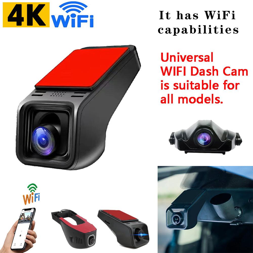 Universal Car DVR Dash Cam 4K Phía sau Camera hành trình tự động cho Camera ô tô Đầu ghi video 2160P Đảo ngược DVR WIFI Màn hình đỗ xe 24 giờ Tên màu: Ống kính đơn 1080P