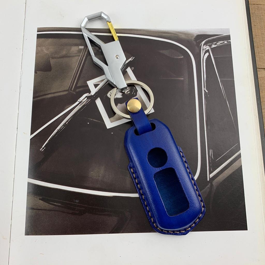 BAO DA CHÌA KHÓA XE SH MÀU XANH DƯƠNG - ĐỒ DA BÒ NHẬP KHẨU - BAO DA HANDMADE