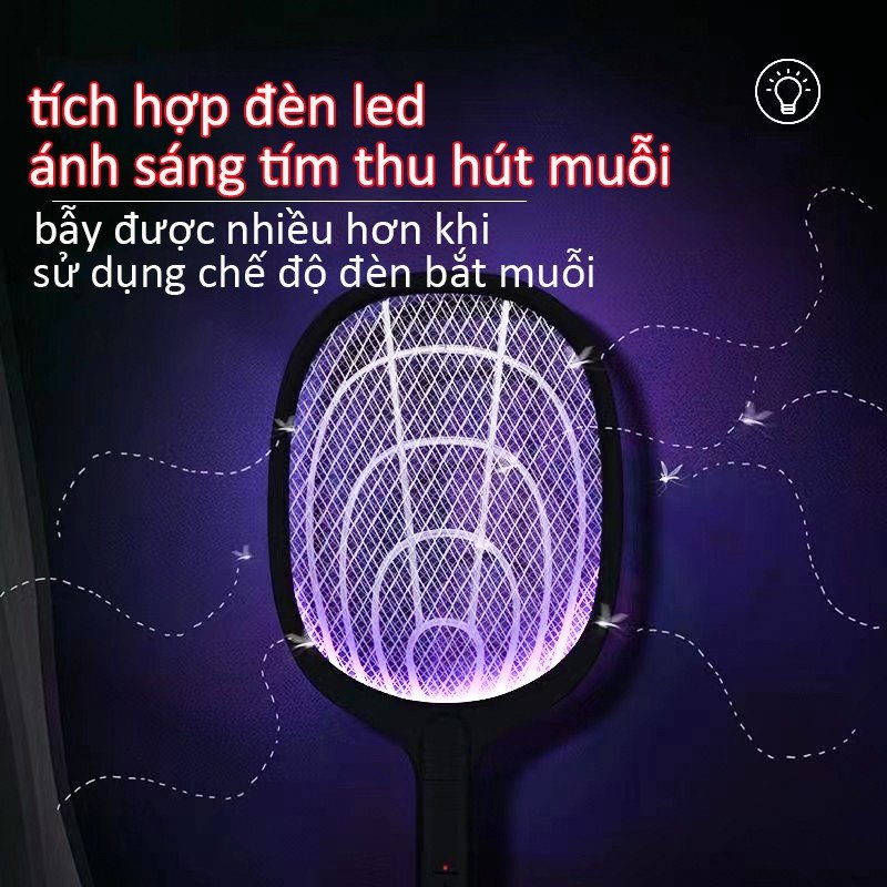 Vợt Muỗi Kiêm Đèn Bắt Muỗi Đa Năng Tích Điện 2 Trong 1