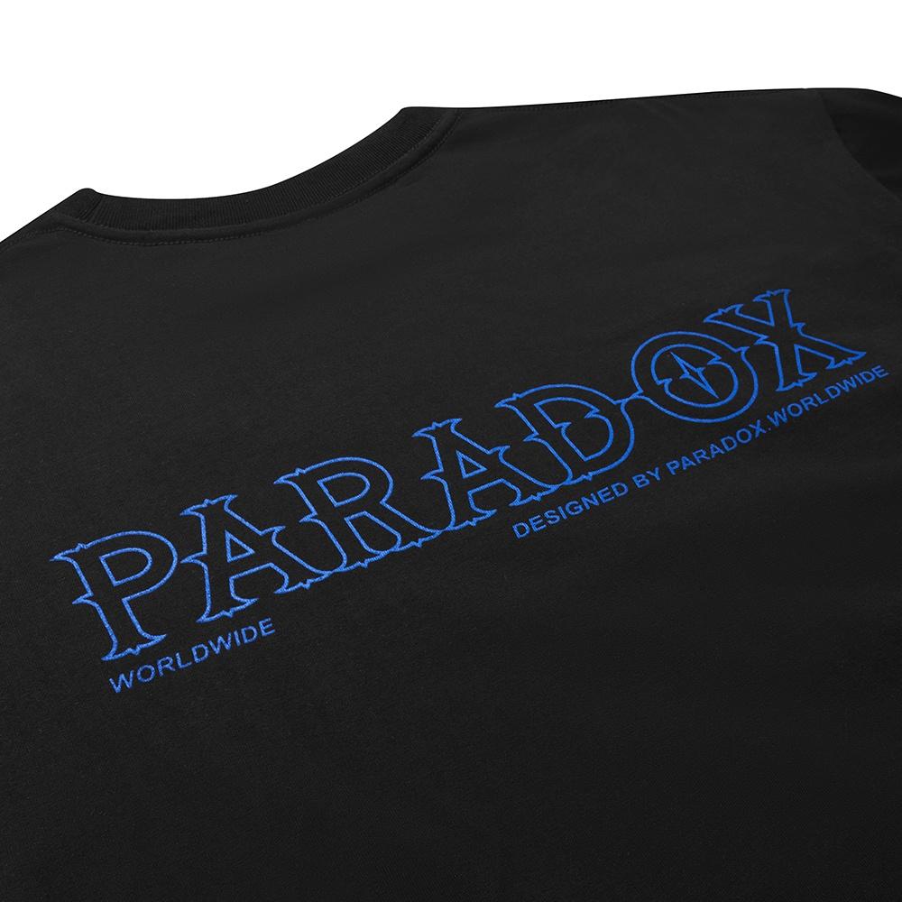 Áo thun form rộng Paradox tay lỡ - Unisex - In hình - GENUINE LOGO - Màu đen