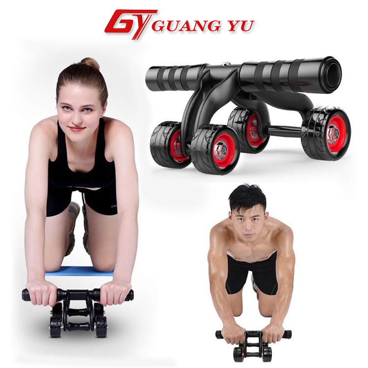 Con lăn tập cơ bụng 4 bánh Guang Yu cải tiến mới, dụng cụ tập cơ bụng tại nhà