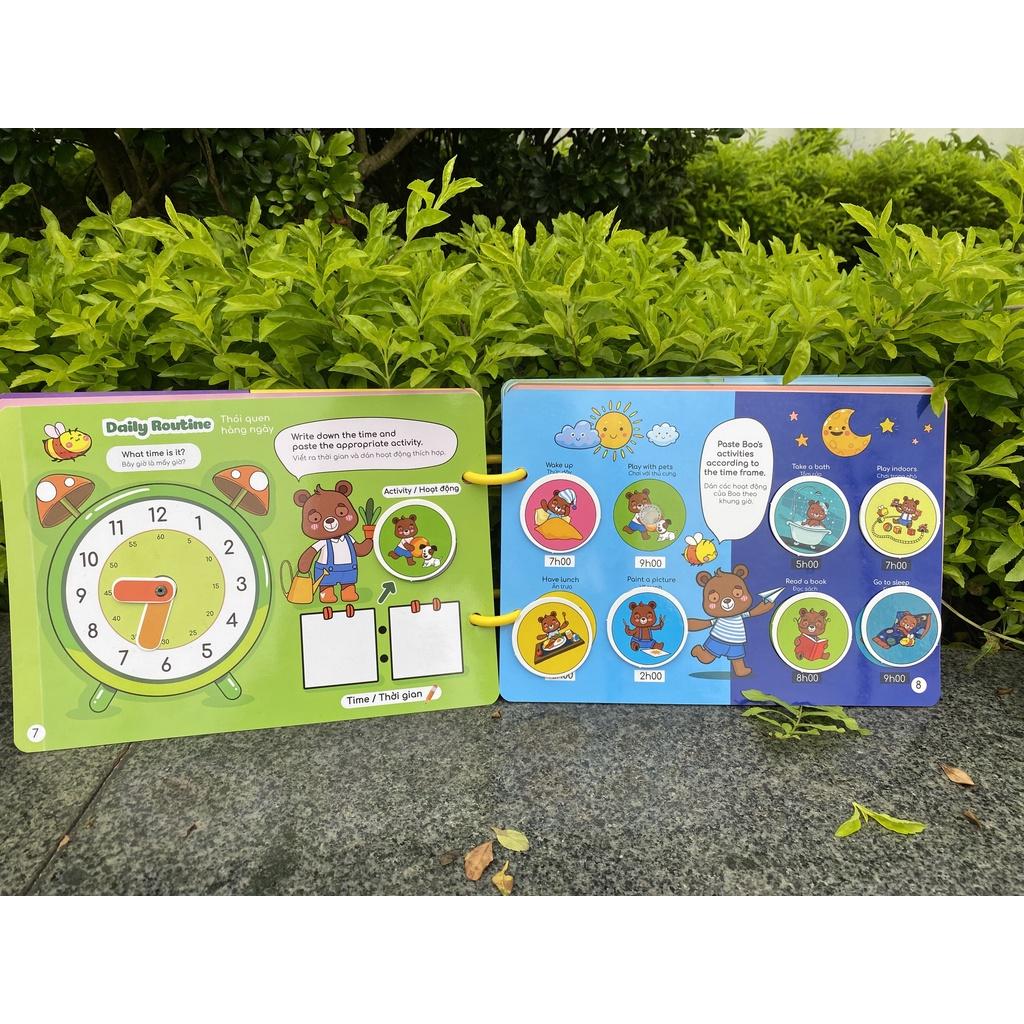 Đồ Chơi Học Liệu Bóc Dán BEEZI BOOK Phiên Bản Mở Rộng Thêm Nhiều Chủ Đề Cho Bé Từ 2-5 Tuổi Vui Chơi Học Tập