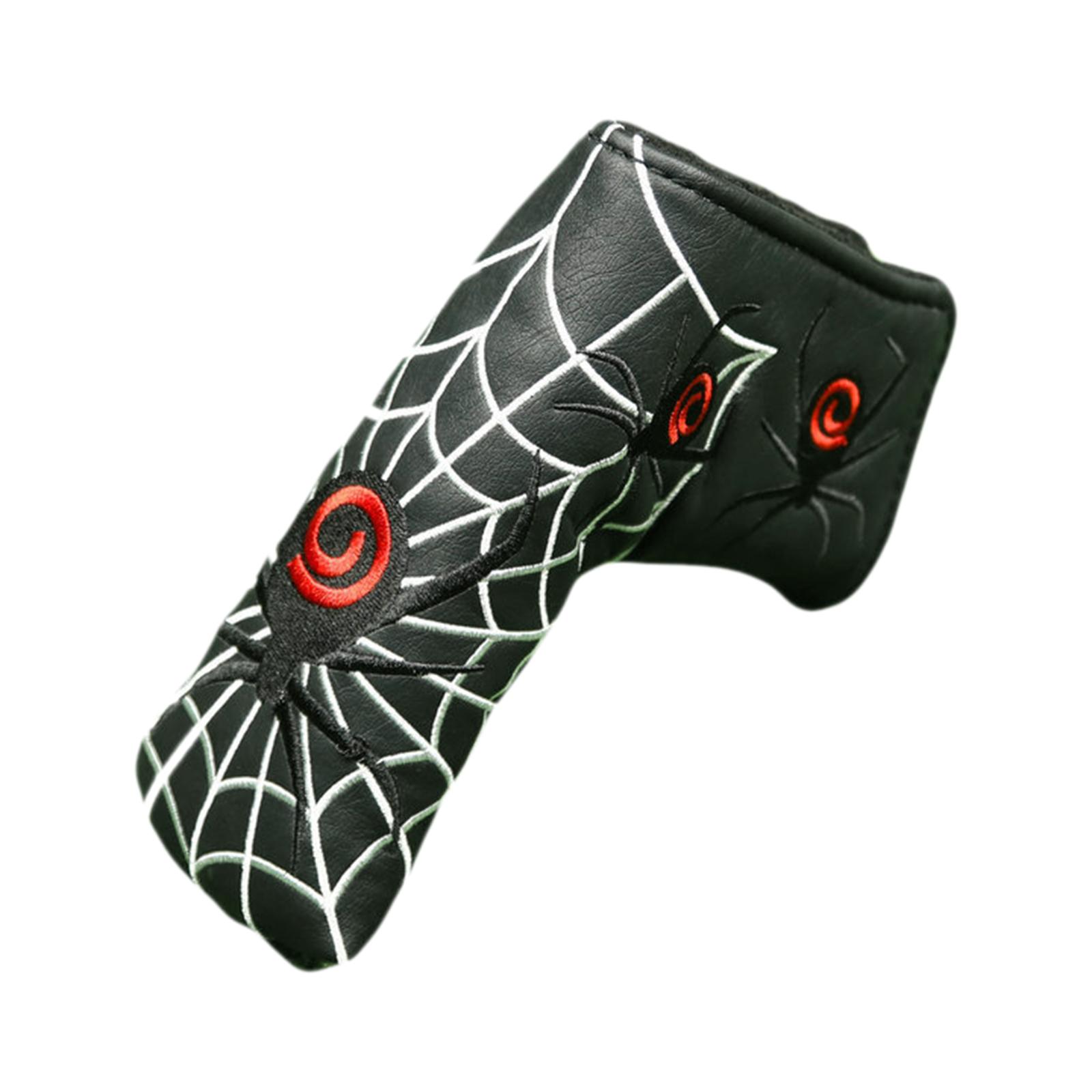 Waterproof Spider Embroidery Golf Putter Cover Club Blade Head Cover Headcover Golf Protective Sleeve Golfer Equipment Gift