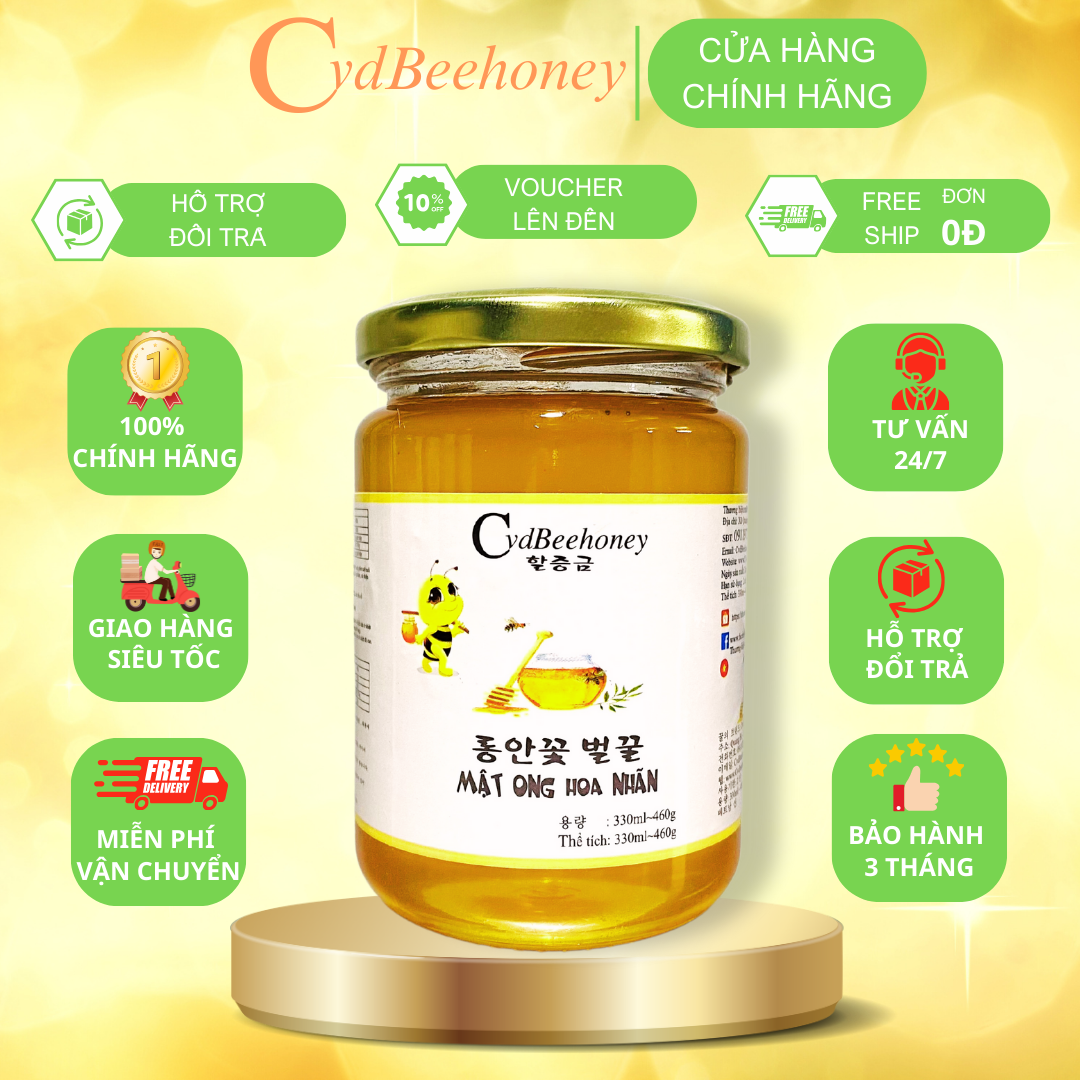 Mật ong hoa nhãn 330ml Cvdbeehoney