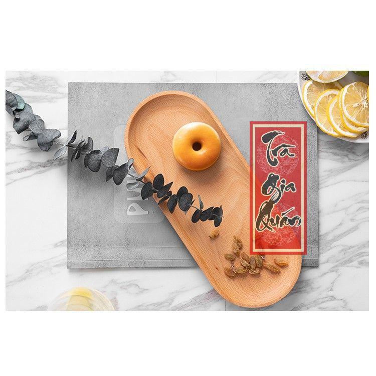 Khay Trà Đạo Gỗ Cao Cấp Rãnh Nước Sang Trọng Hình Oval Ovan Decor KT 22