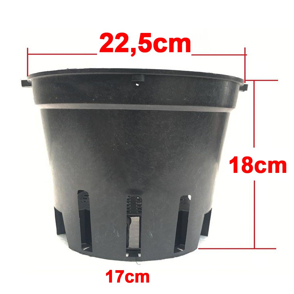 100 Chậu Nhựa đen Trồng Lan phi 23 Bền, Dẻo, có khe Treo chậu-77322