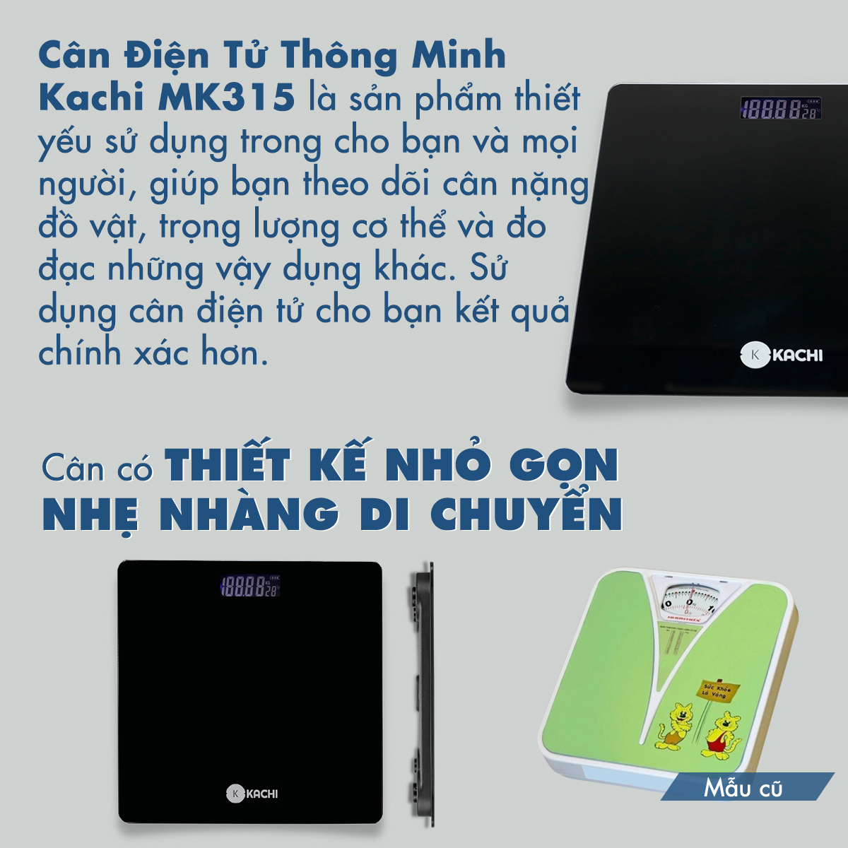 Cân Điện Tử thông minh Kachi MK315 - Hàng chính hãng