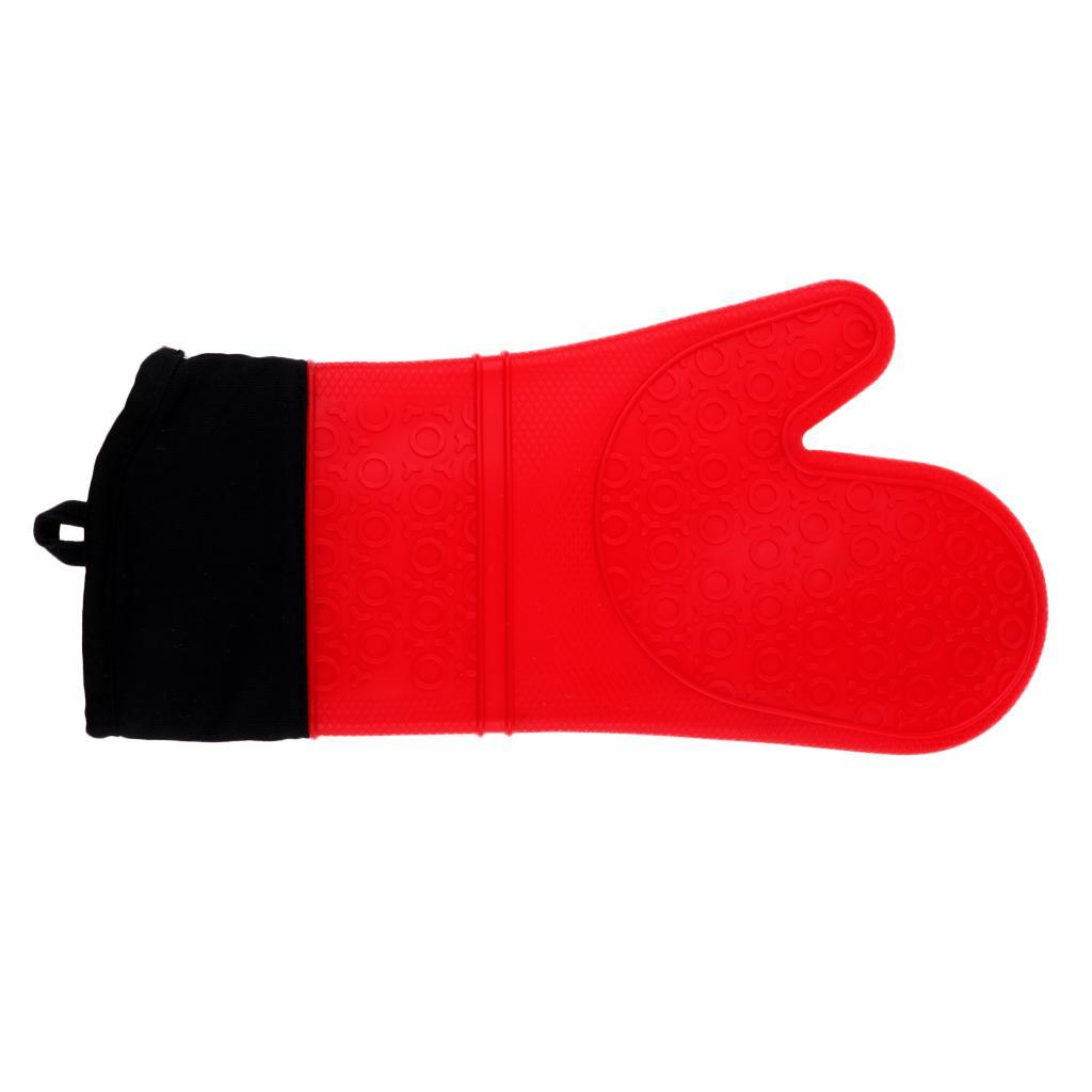 2pcs Heat Resistant Silicone Oven Gloves Baking Cooking BBQ Grilling