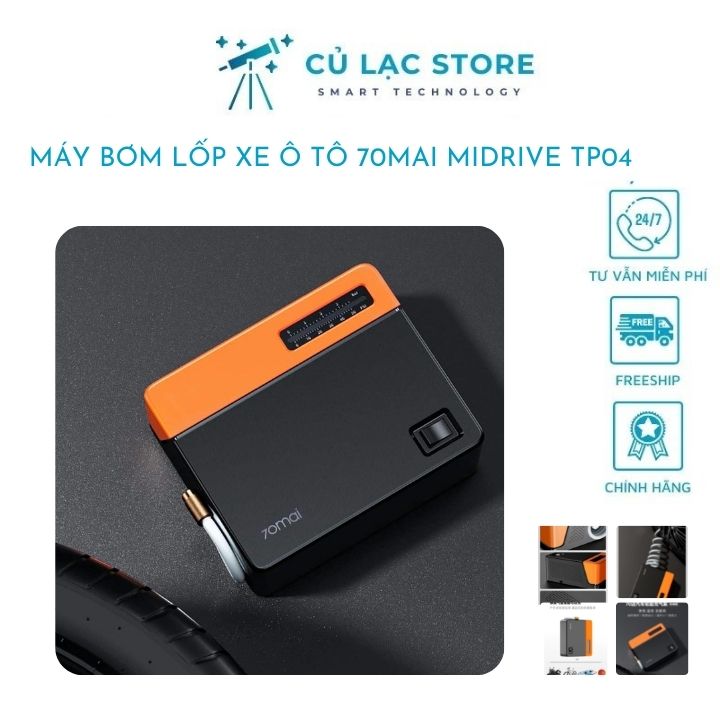 Máy bơm lốp xe ô tô đa năng cầm tay có đèn LED Midrive TP04