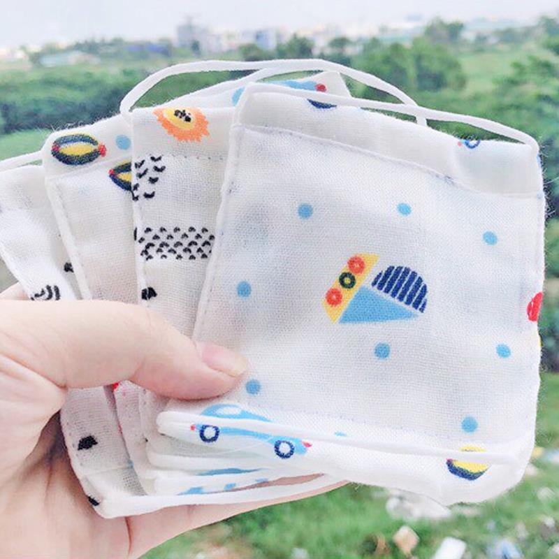 Khẩu trang xô 2 lớp quai chun, khăn xô che miệng cho bé
