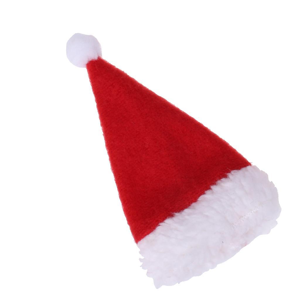 3x Red Non-woven Christmas Decorate for Red Wine Bottle Sets Christmas Hats
