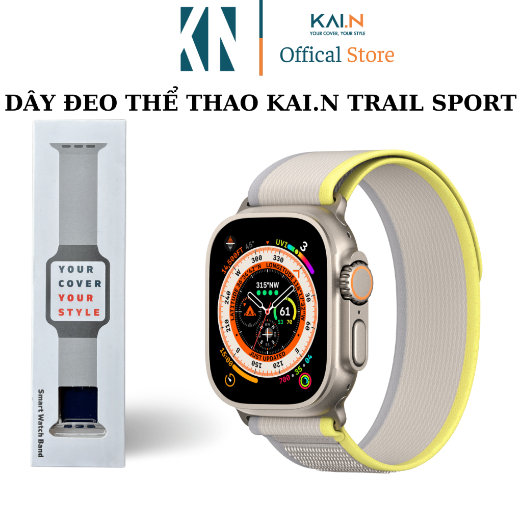 Dây Đeo Kai.N Dành Cho Đồng Hồ Thông Minh Apple Watch Ultra 49mm Series 9 8 7 6 5 4 3 Size 38/40/41/42/44/45 mm- Hàng Chính Hãng