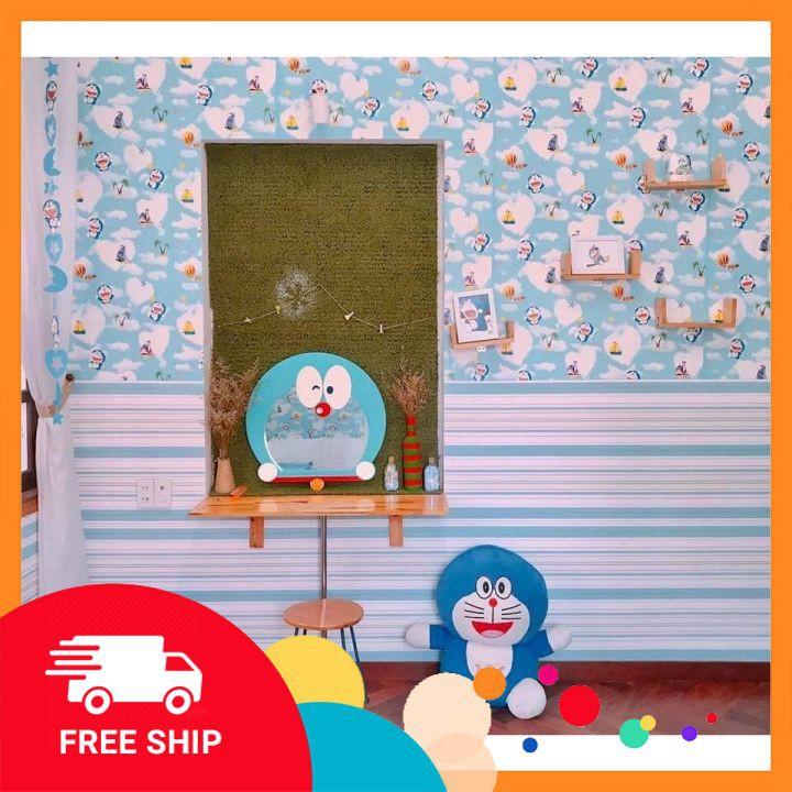 Giấy dán tường FREE SHIPTranh dán tường hình Doreamon siêu ngộ nghĩnh