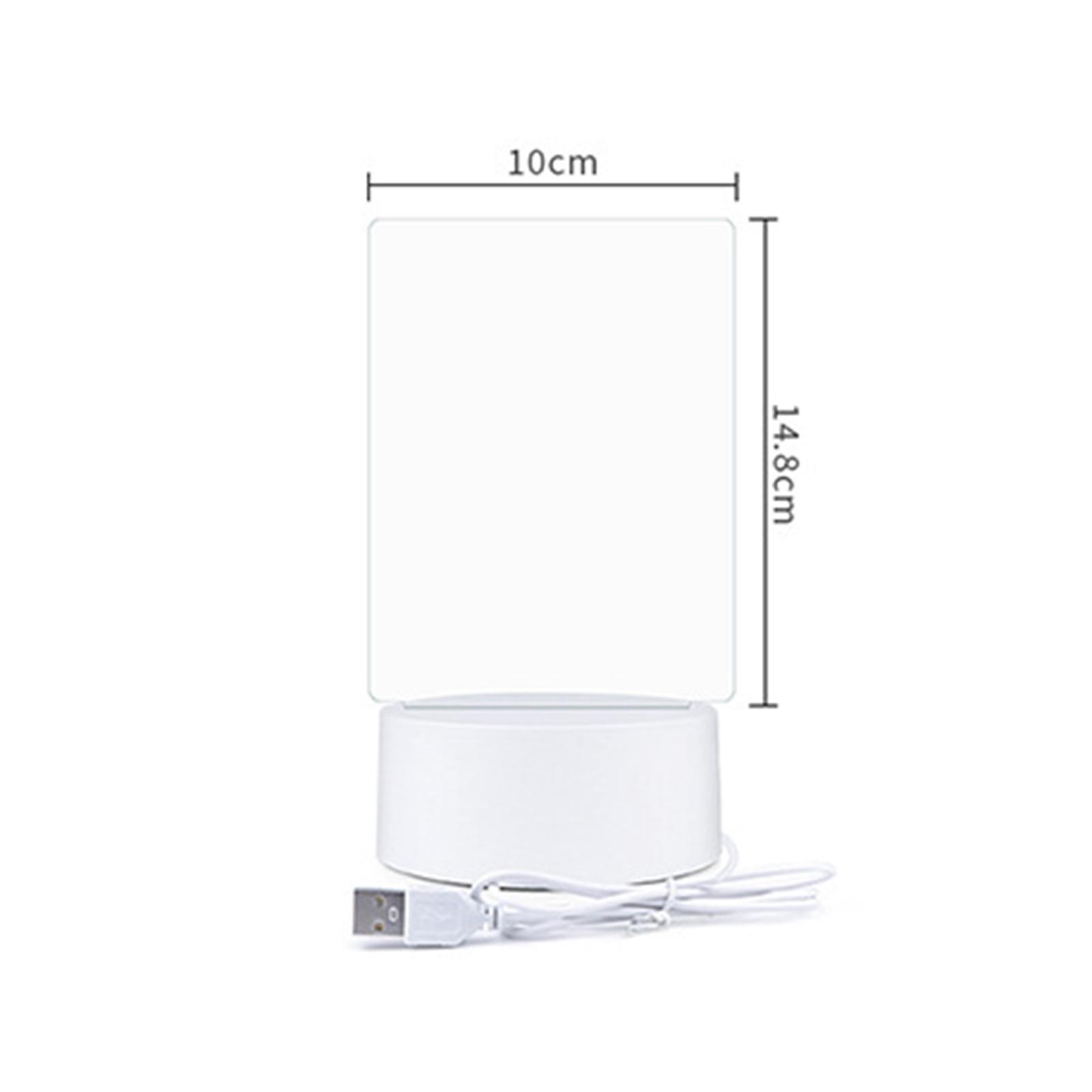 Acrylic Drying Erase Board with Light up USB Glow Memo Board for Cafe Home Office