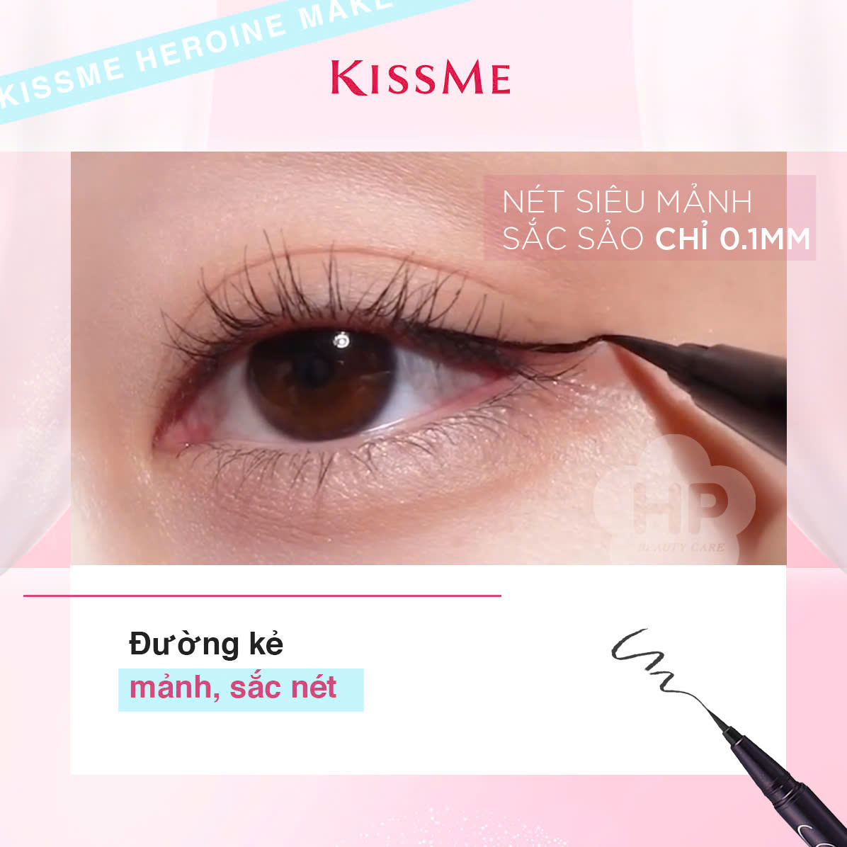 Bút Kẻ Mắt Nước Siêu Chống Trôi Kissme Heroine Make Smooth Liquid Eyeliner Super Keep Nét Siêu Sắc Mãnh (Màu Đen)