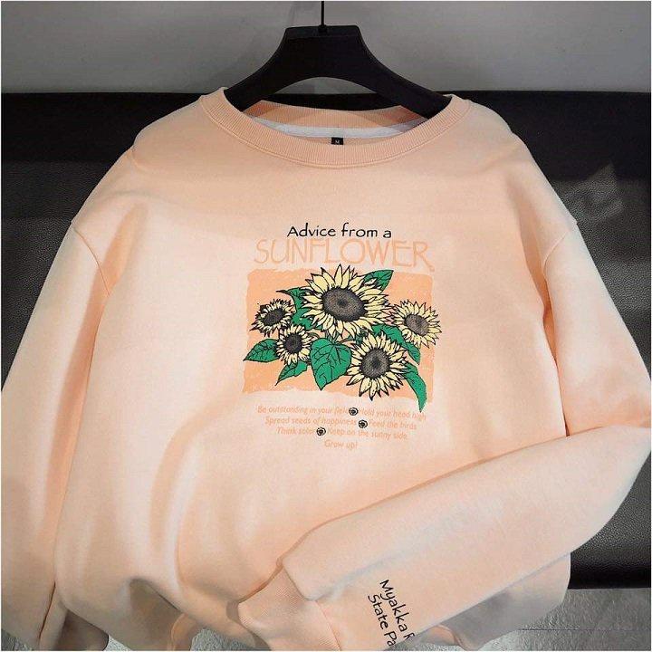 Áo sweater in bông cúc thun nỉ ngoại mềm mịn, in hinh rõ đẹp,style Hàn Quốc,Áo SWEATER Chất Nỉ Ngoại In Hình UNISEX