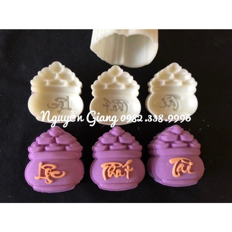 Khuôn Bánh Trung thu lò xo 50g hũ vàng phát -Tài -lộc