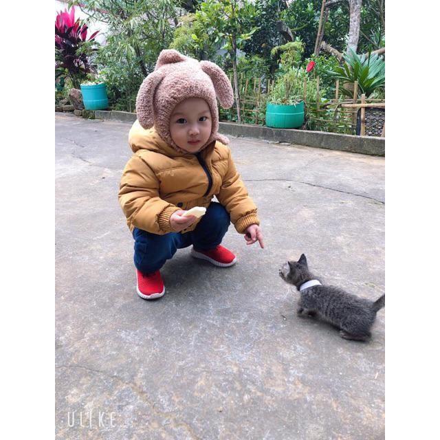 Mũ lông tai dê cho bé