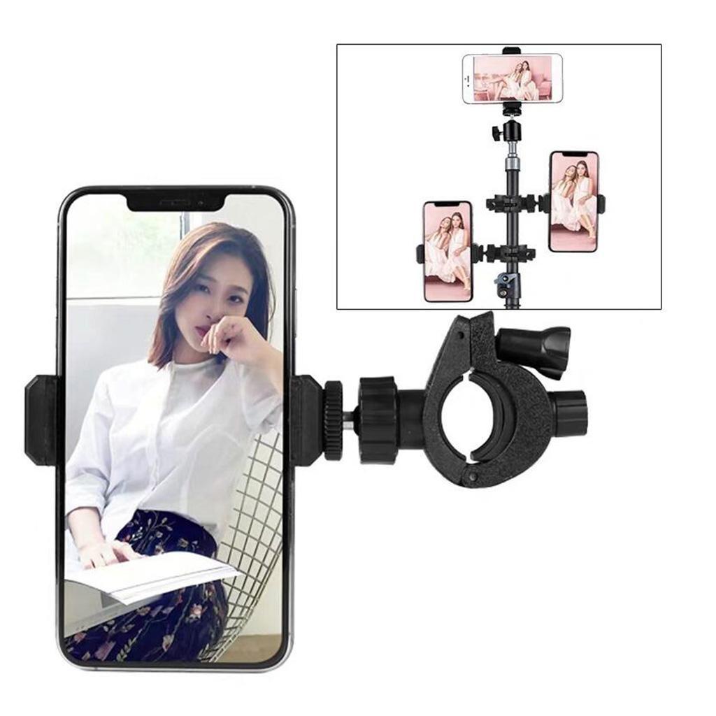 2x Ball Head Clamp Mount 1/4" Screw Mount Swivel Bracket for Tripod Black