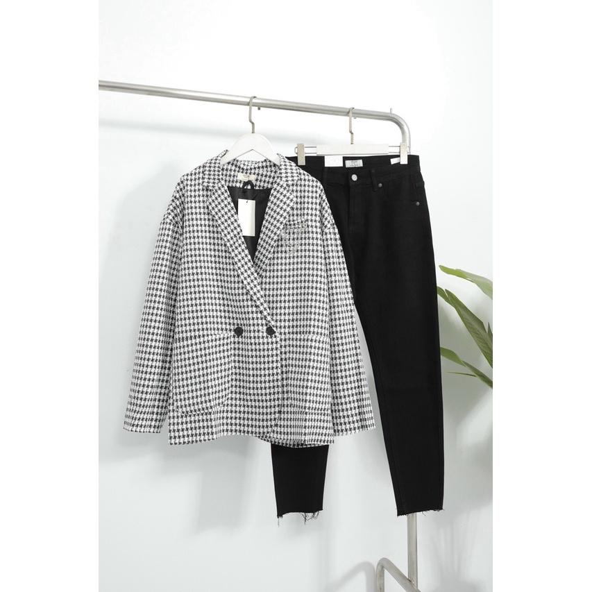 Áo Blazer Caro 2 Lớp Nam Nữ Form Dáng Rộng Phong Cách Hàn Quốc BZ01