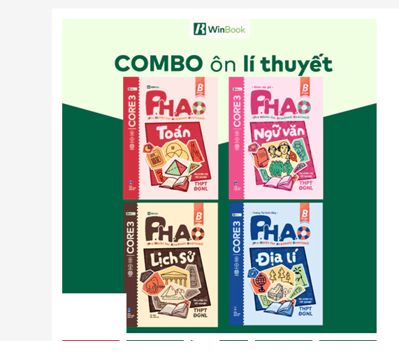 [COMBO lí thuyết A02] Bộ 3 cuốn P.H.A.O Toán, Vật lí, Sinh học Ôn luyện thi tốt nghiệp THPT, ĐGNL