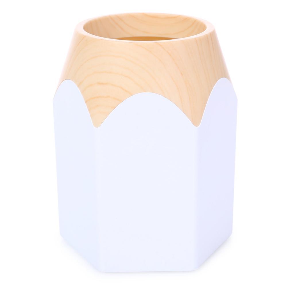 LCD Desktop Alarm Clock Calendar Pen Pencil Stationery Holder Container