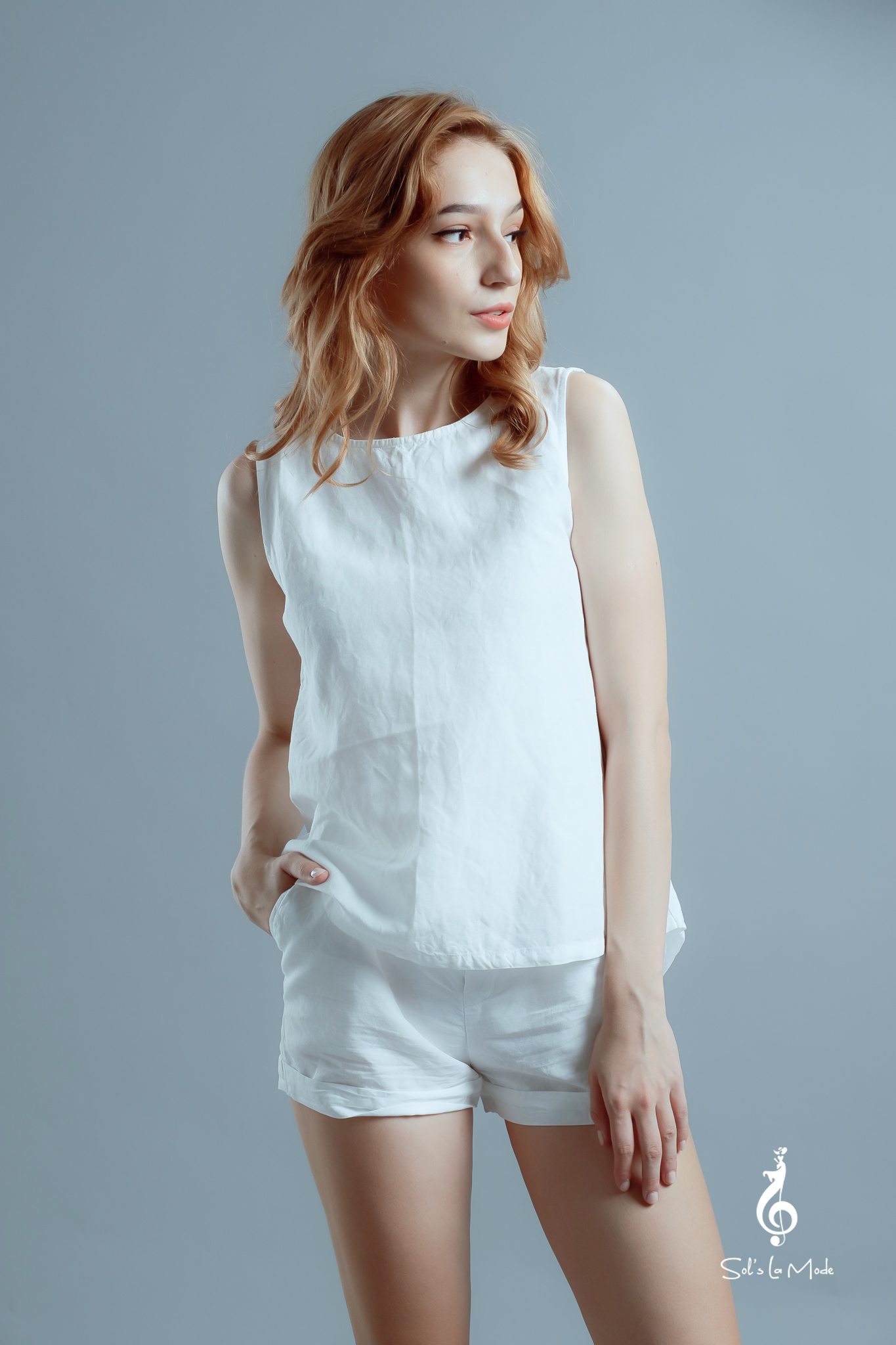 ÁO sát nách WHITE Linen tank top SOL'S