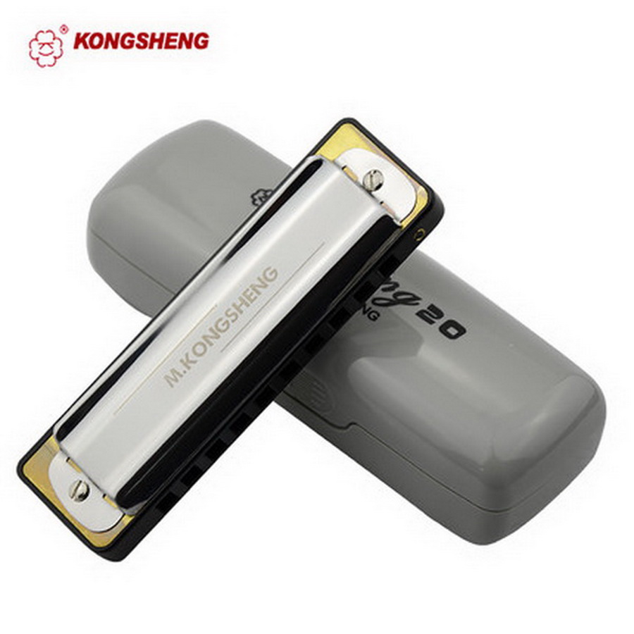 Kèn Harmonica Diatonic 10 Lỗ KongSheng Amazing 20 Key C AM20 Bạc