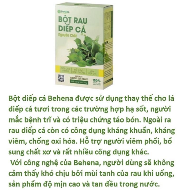 Bột Diếp Cá Behena thanh lọc cơ thể, hỗ trợ ngăn ngừa táo bón, trĩ, làm đẹp da, ngăn ngừa mụn cám ( Hộp 50gram)