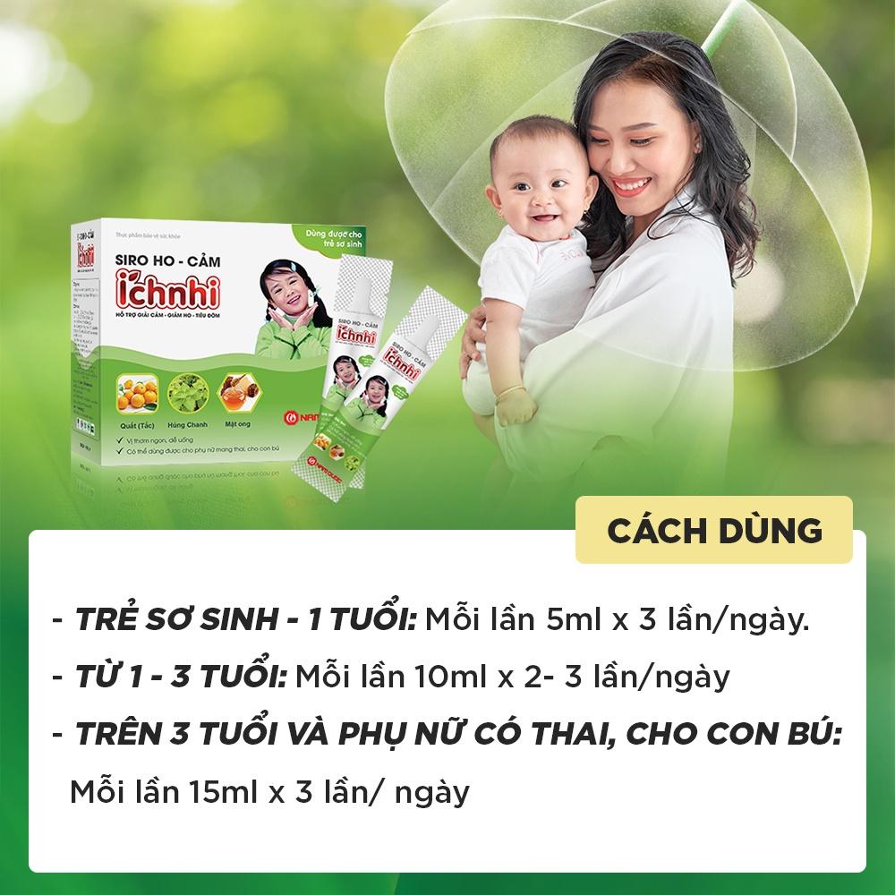 Siro ho cảm Ích Nhi hộp 30 gói x 5ml hỗ trợ giải cảm, hỗ trợ giảm ho, sổ mũi, hỗ trợ tiêu đờm,